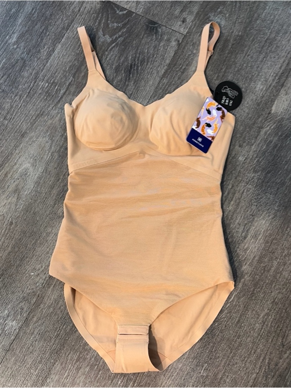 Honeylove Liftwear Tank Bodysuit Womens Small Sand Cami Shapewear Nude Beige